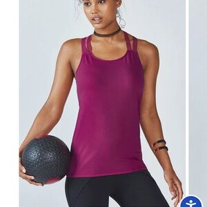 Fabletics Magenta Racer Back Tank Top Women’s Size Large